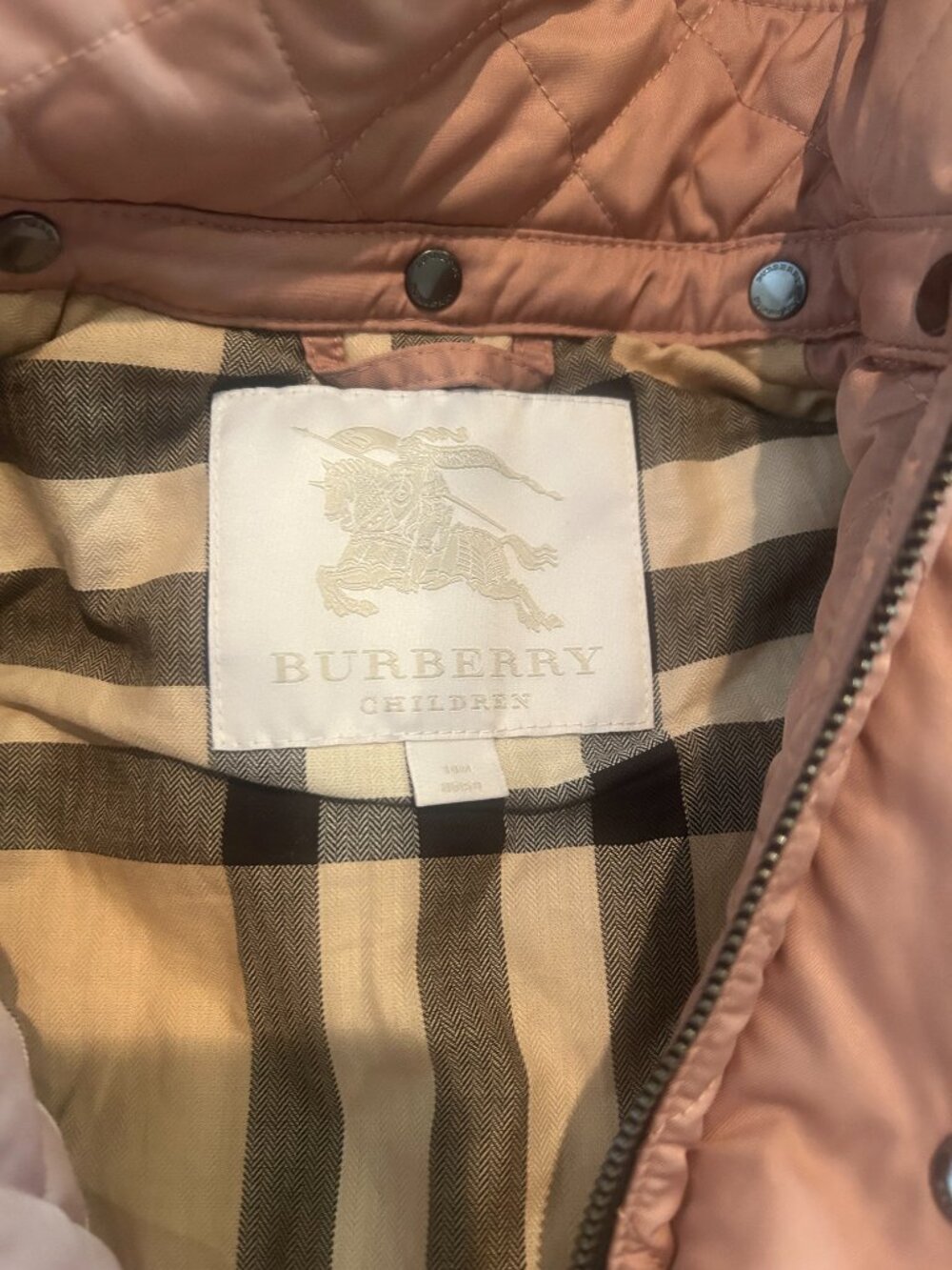 New Pink Burberry Quilted Jacket, 18 months - Picture 2 of 4
